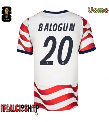 Stati Uniti Folarin Balogun #20 Prima Maglia Mondiali 2026 Manica Corta